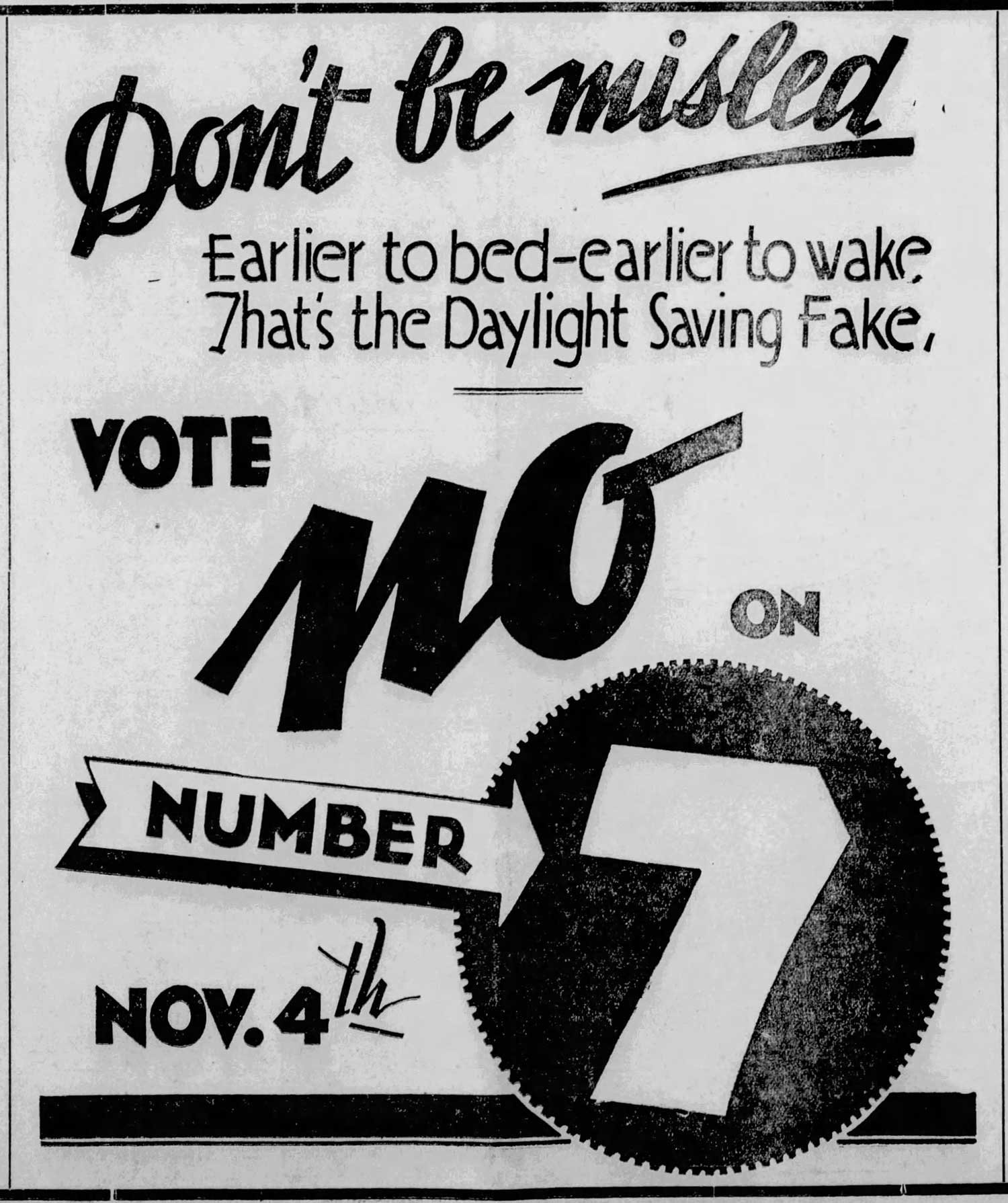 history 1930 advertisement california napa valley dst prop7 dont be misled vote no