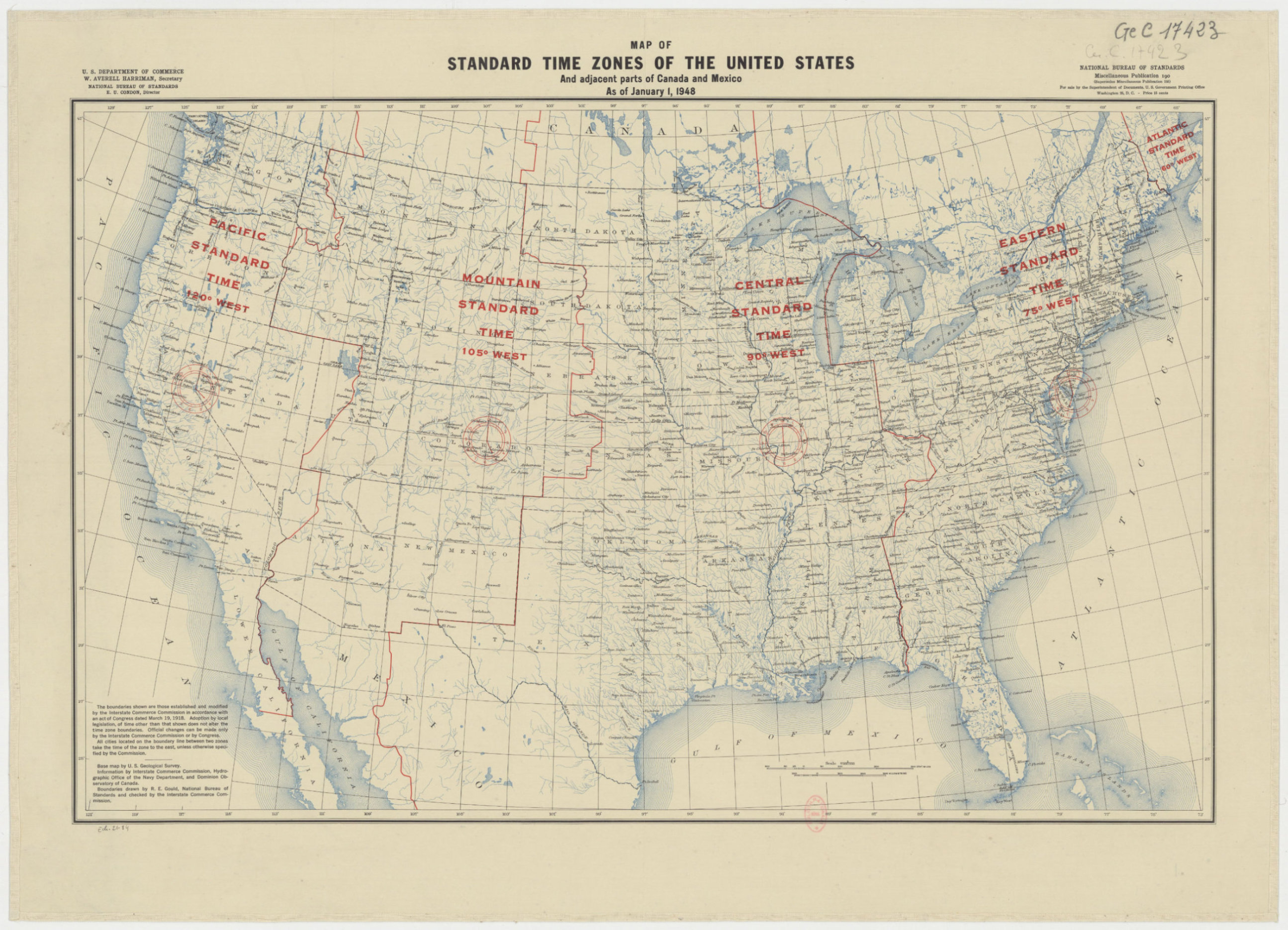 history 1948 map usa time zones