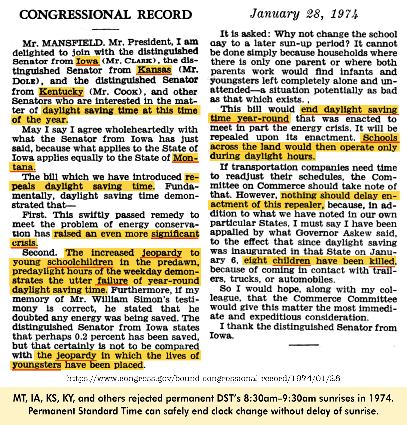 history 1974 01 28 congress us sen mike mansfield montana