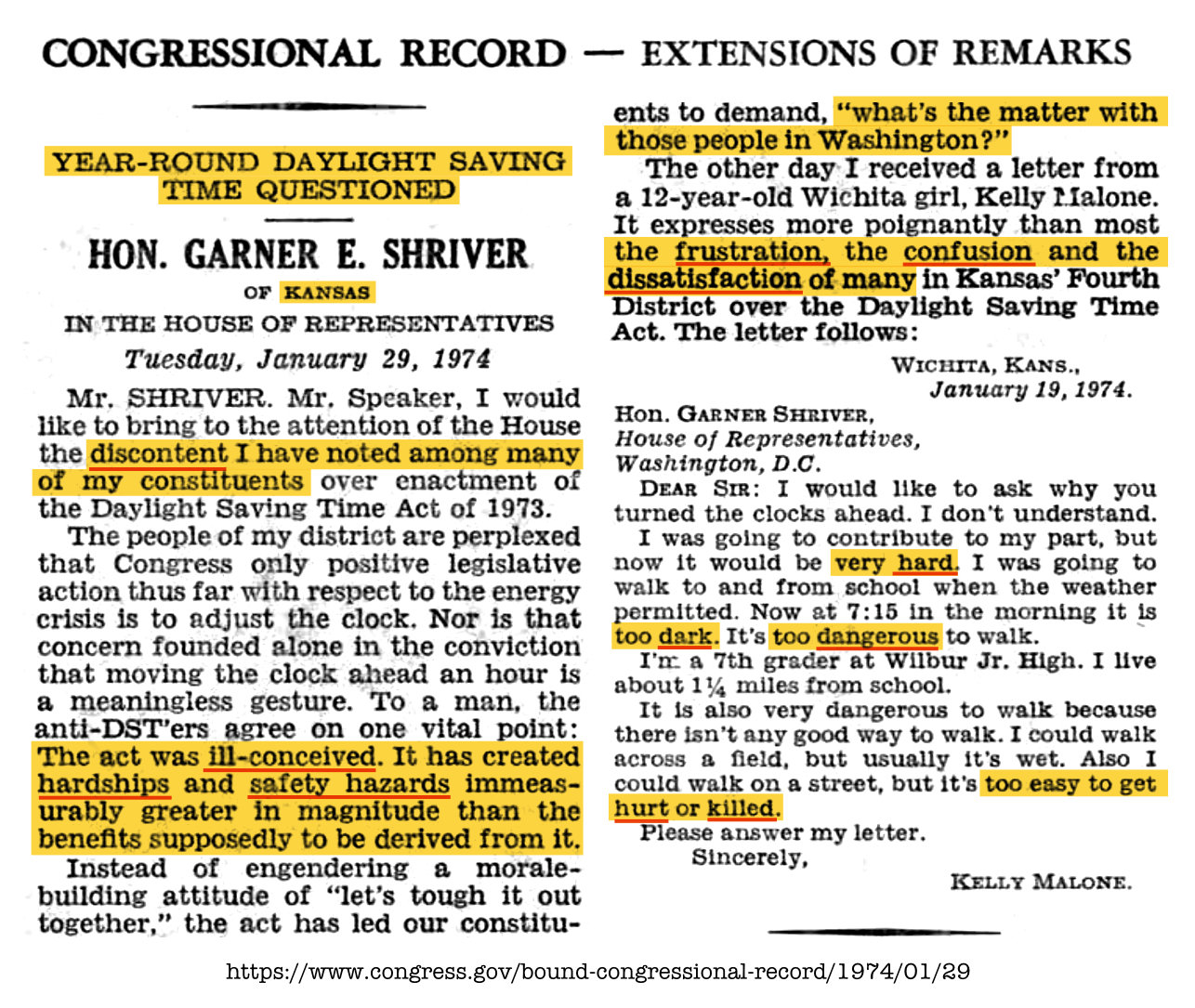 history 1974 01 29 congress us rep garner shriver kansas