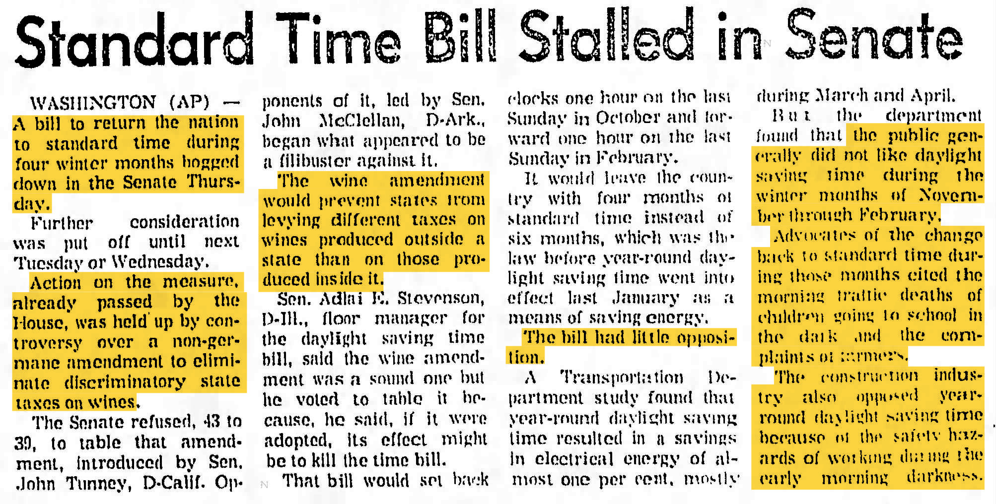 history 1974 09 27 news standard time bill stalled in senate