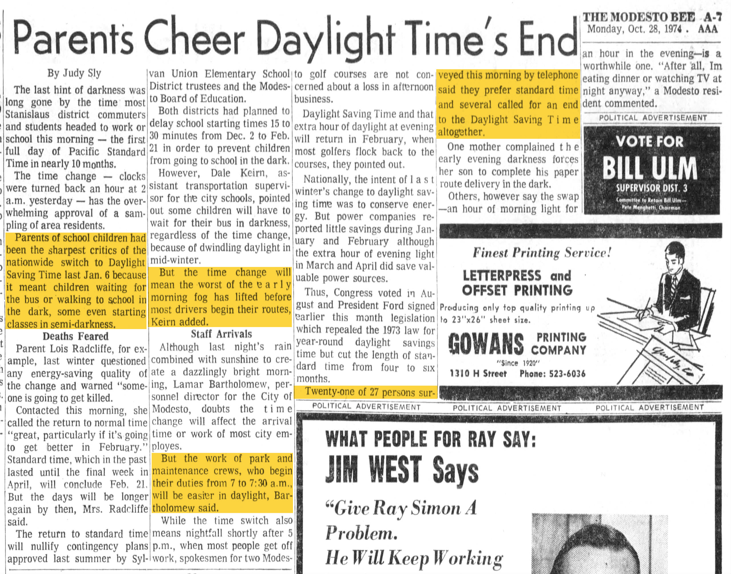 history 1974 10 28 news california parents cheer dst ends