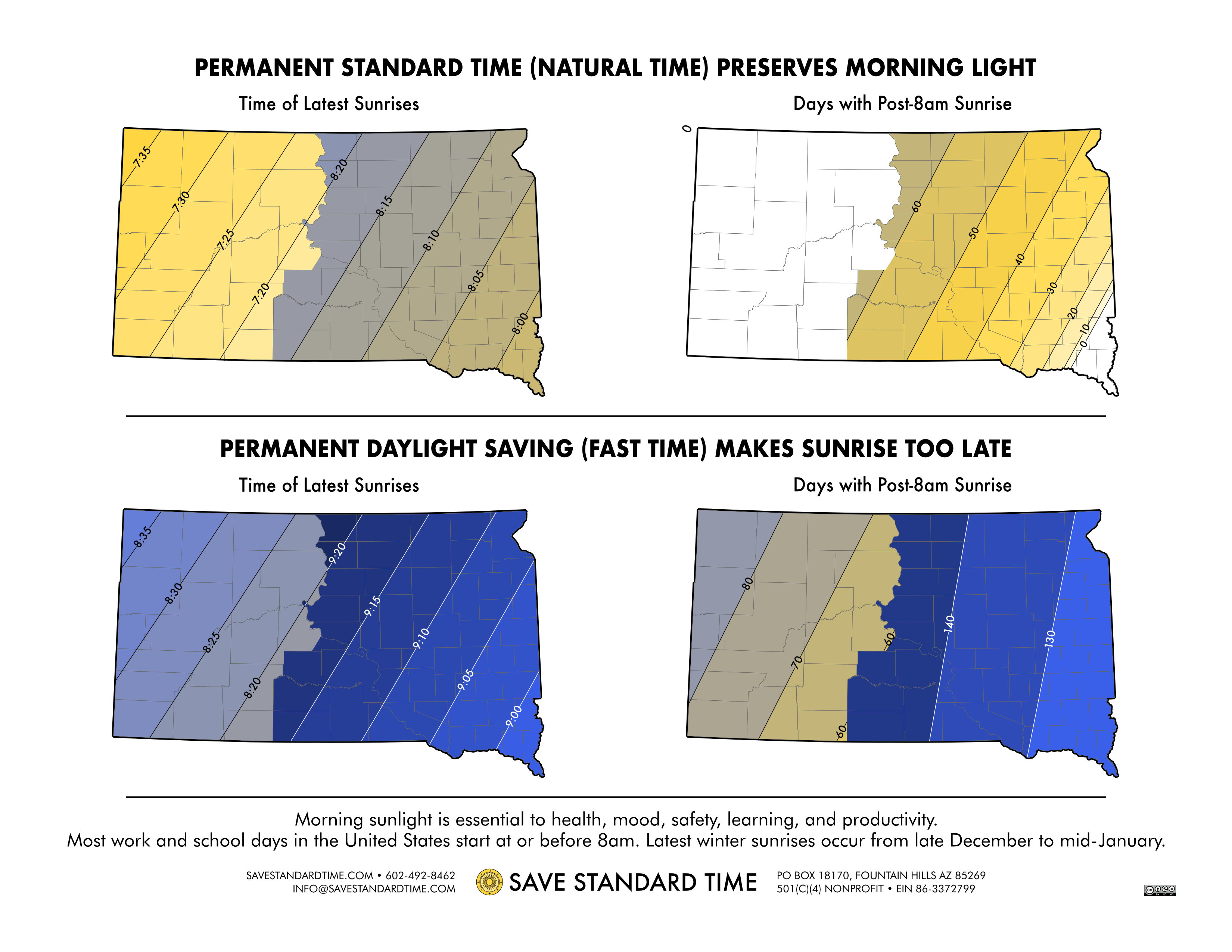 info map sunrise times south dakota