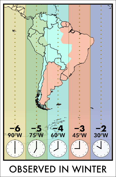 info map time zones south america winter