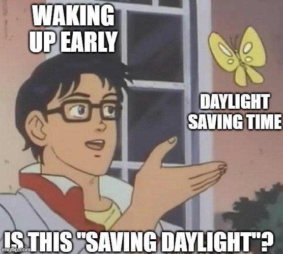 meme butterfly is this dst wake early