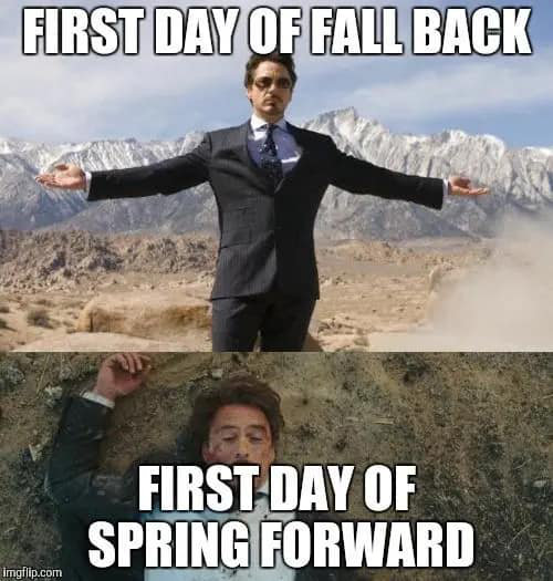 meme marvel iron man fall back spring forward