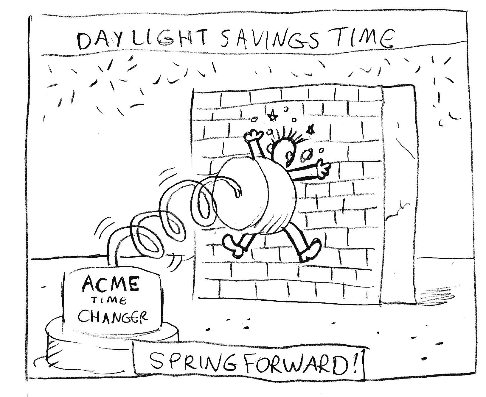 meme neurotico cartoon dst spring forward wall acme